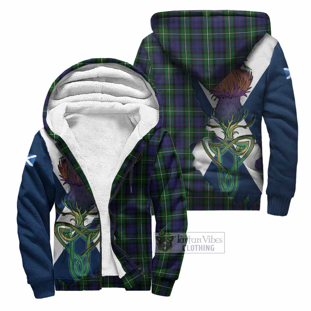 Forbes Tartan Family Crest Sherpa Hoodie Scottish Thistle Celtic Inspired Unisex - Tartan Vibes Clothing