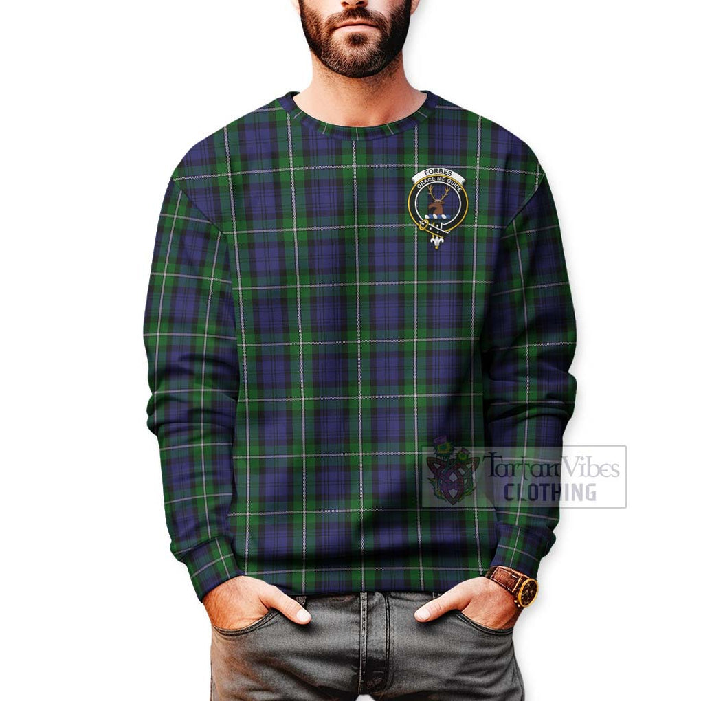 Tartan Vibes Clothing Forbes Tartan Sweatshirt with Family Crest Celtic Skull Style