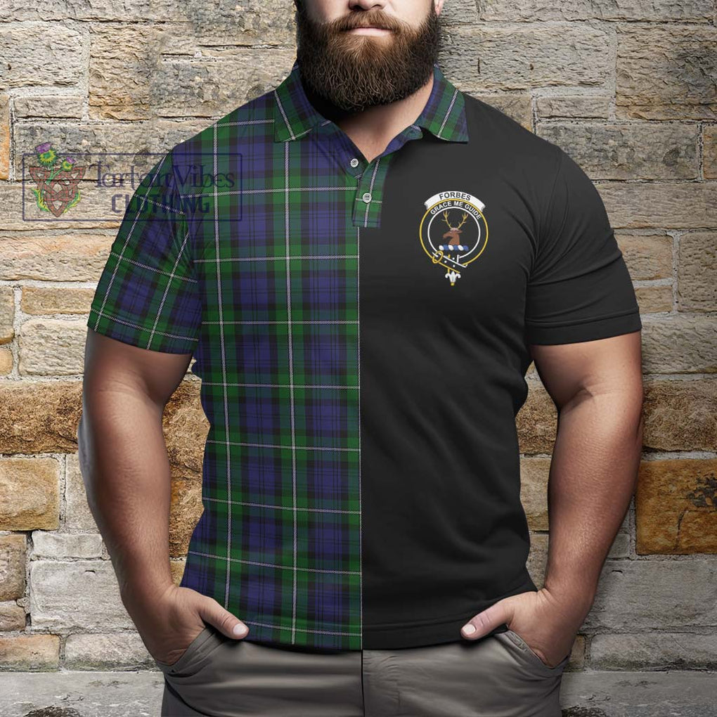 Forbes Tartan Polo Shirt with Family Crest and Half Of Me Style - Tartanvibesclothing Shop