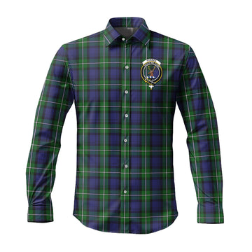 Forbes Tartan Long Sleeve Button Up Shirt with Family Crest