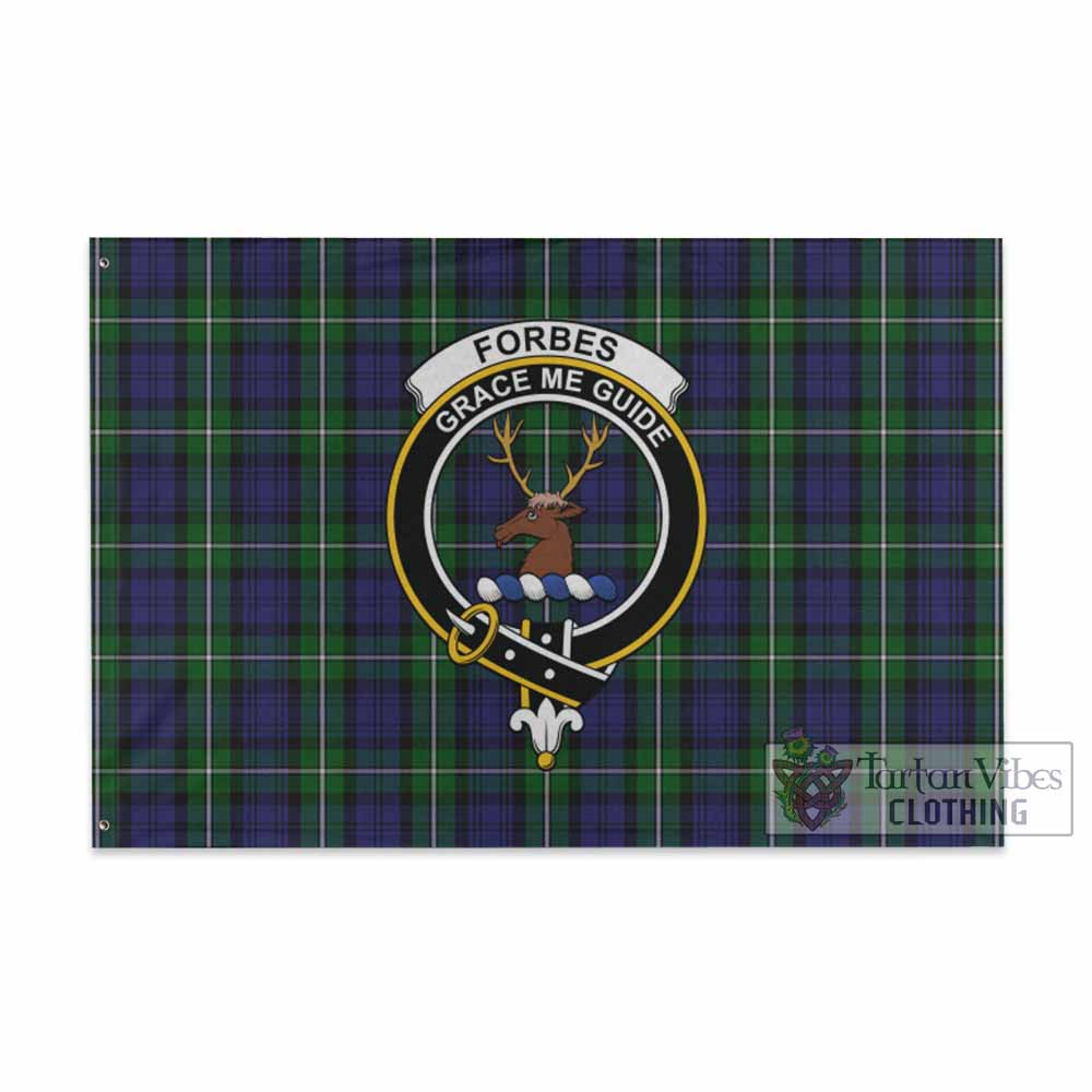 Tartan Vibes Clothing Forbes Tartan House Flag with Family Crest