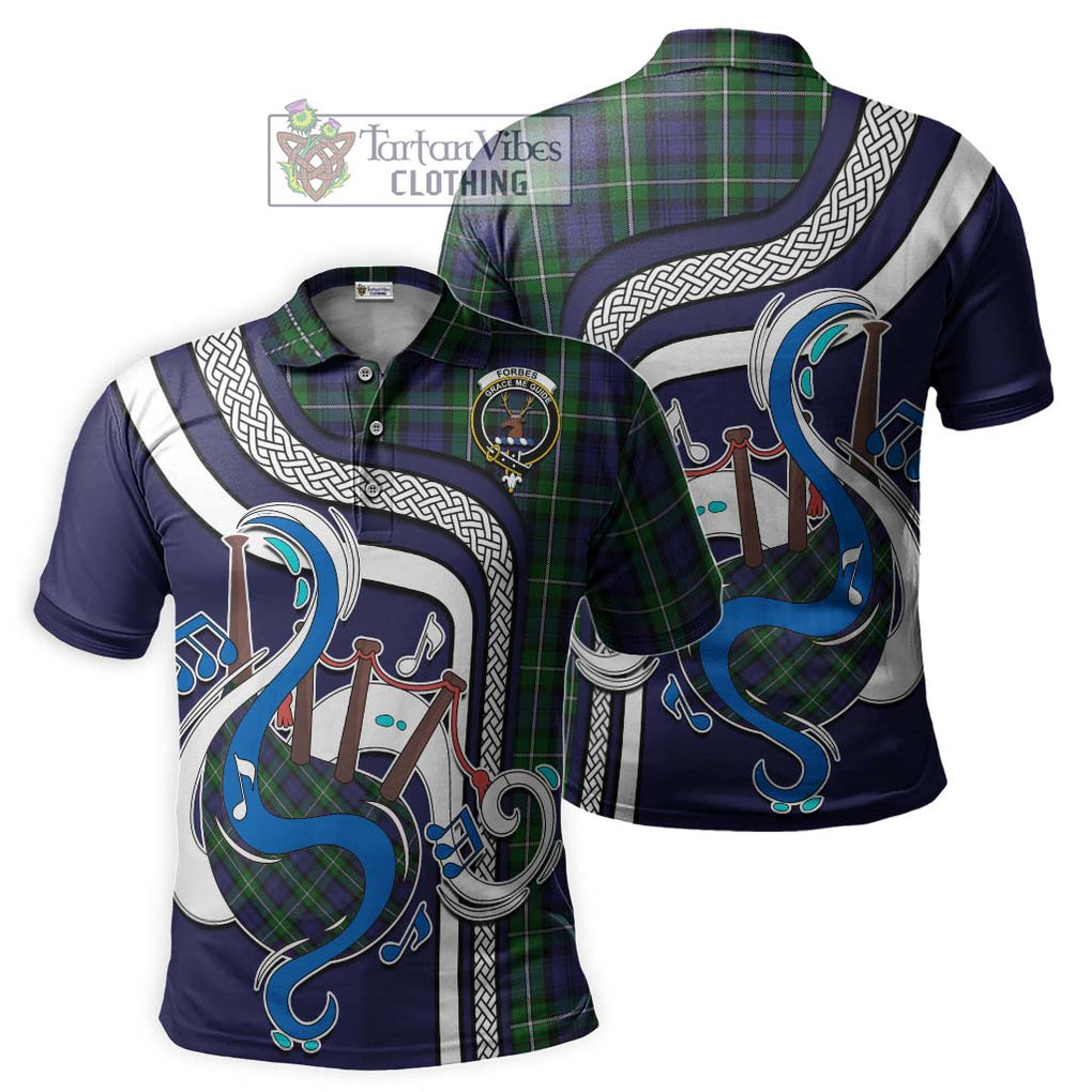 Tartan Vibes Clothing Forbes Tartan Polo Shirt with Epic Bagpipe Style