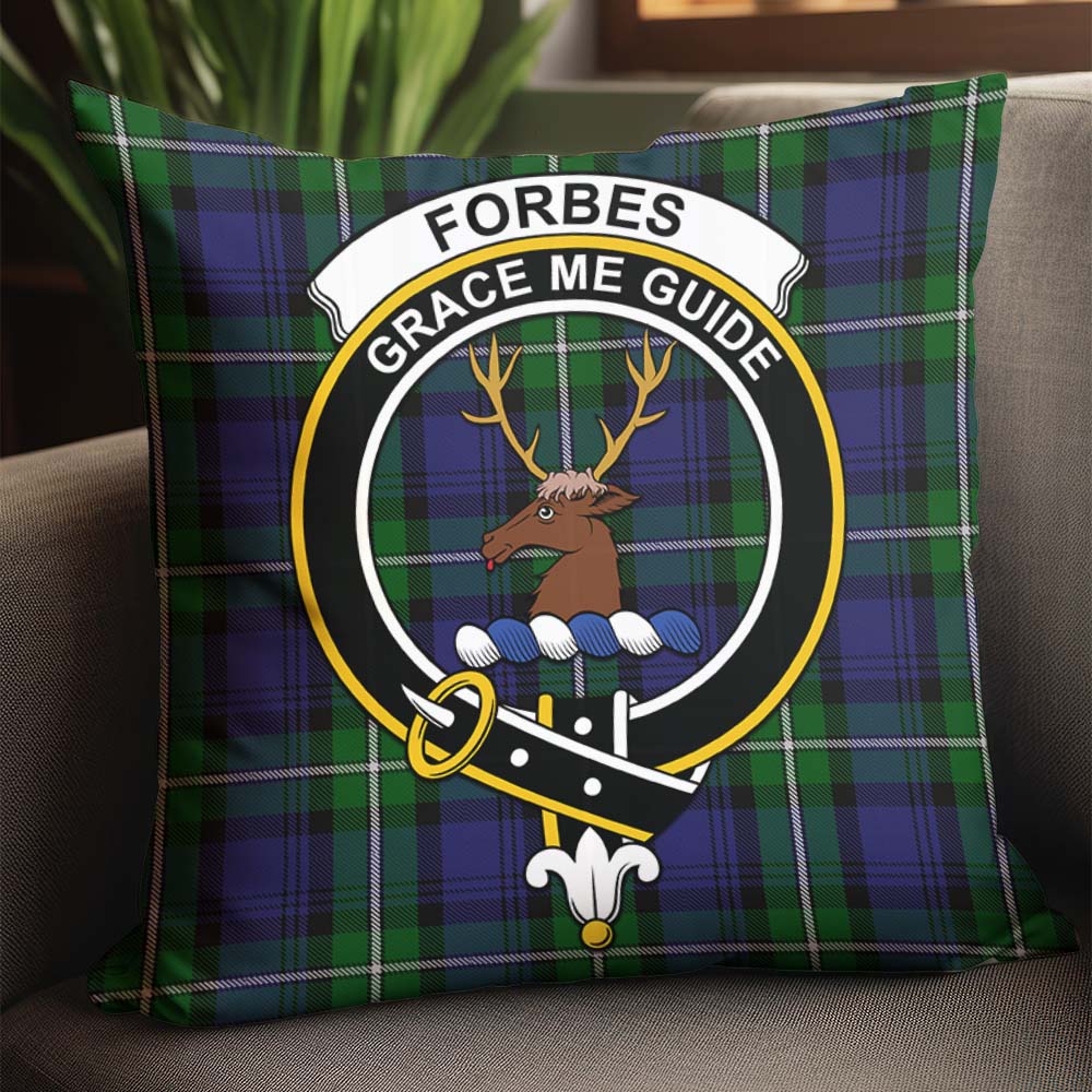 Forbes Tartan Pillow Cover with Family Crest - Tartanvibesclothing