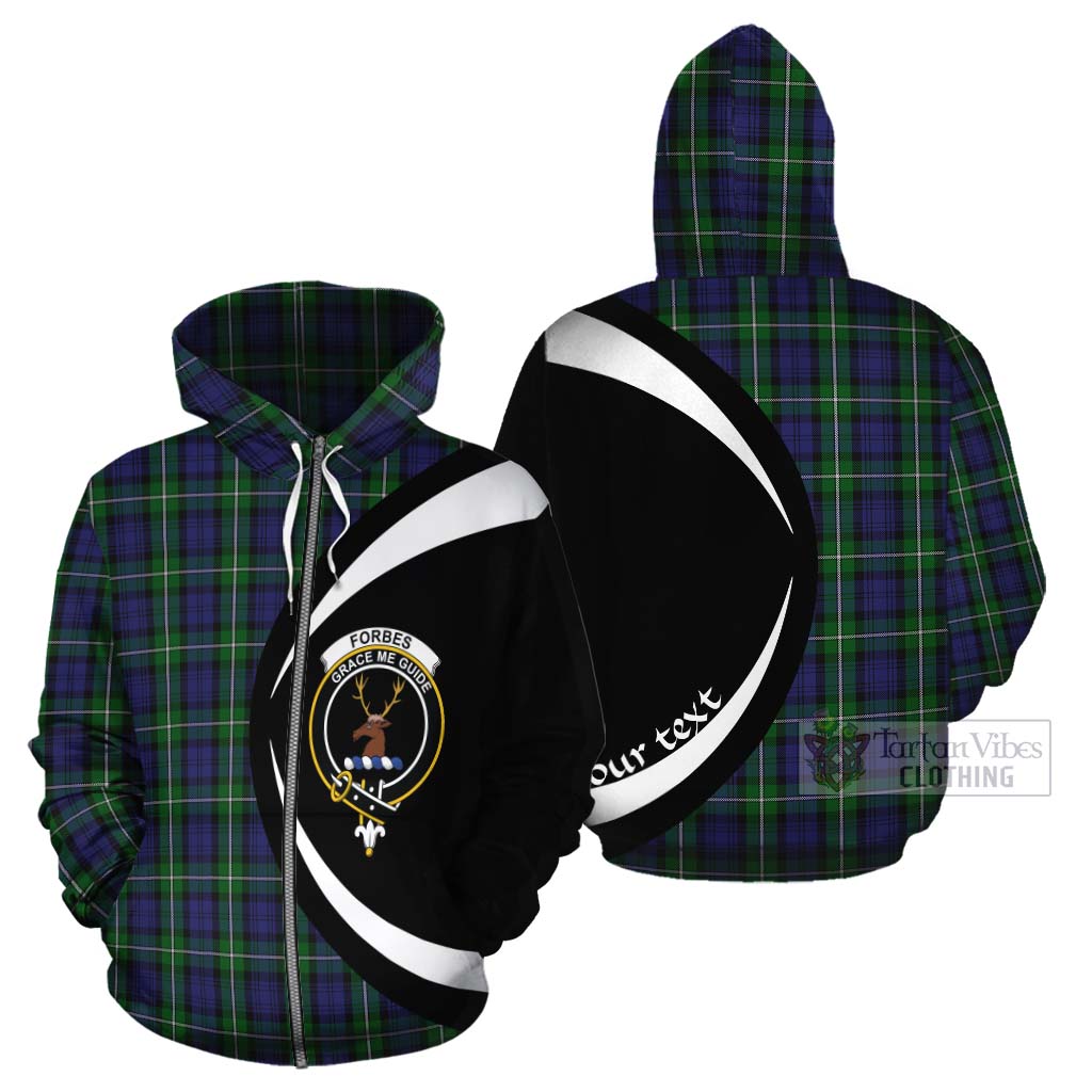 Tartan Vibes Clothing Forbes Tartan Cotton Hoodie with Family Crest Circle Style