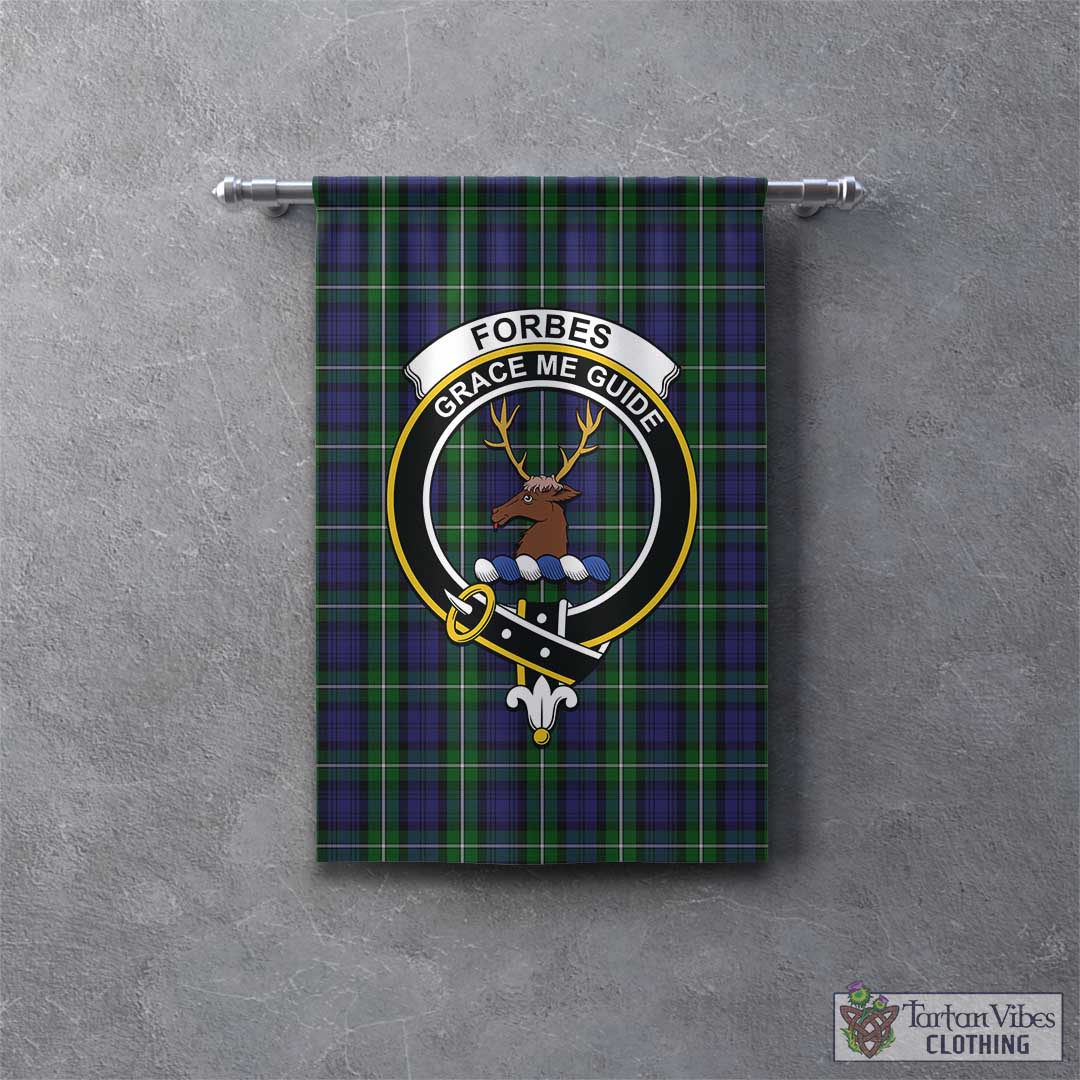 Tartan Vibes Clothing Forbes Tartan Gonfalon, Tartan Banner with Family Crest