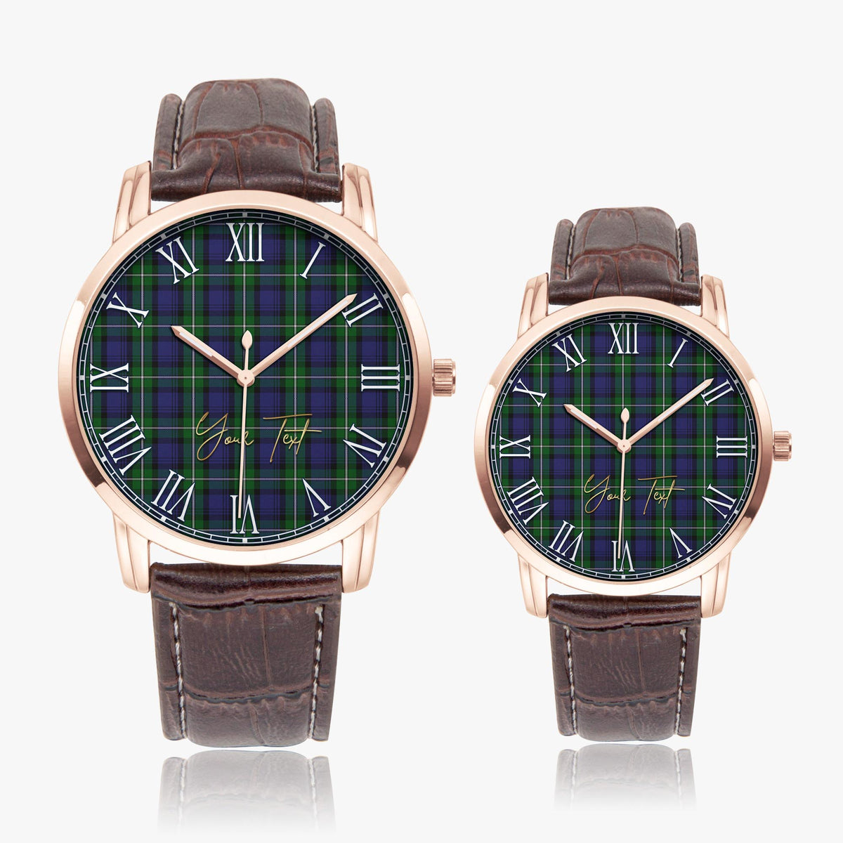 Forbes Tartan Personalized Your Text Leather Trap Quartz Watch - Tartan Vibes Clothing