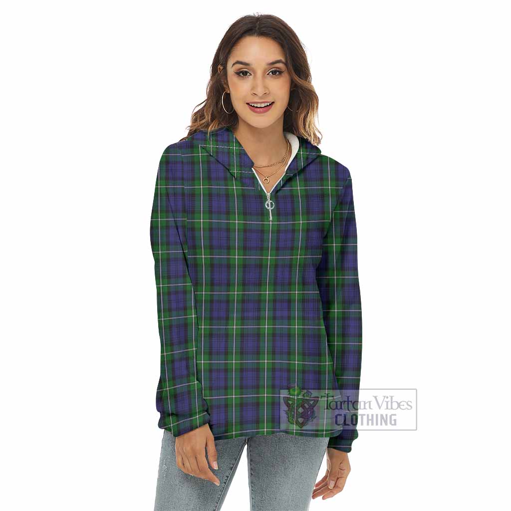 Forbes Tartan Women's Borg Fleece Hoodie with Half Zip - Tartan Vibes Clothing