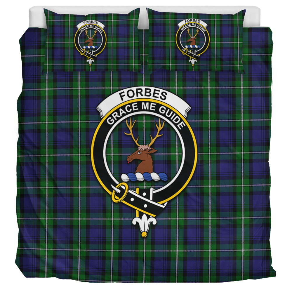 Forbes Tartan Bedding Set with Family Crest UK Bedding Set UK Super King 104*94 inch - Tartan Vibes Clothing