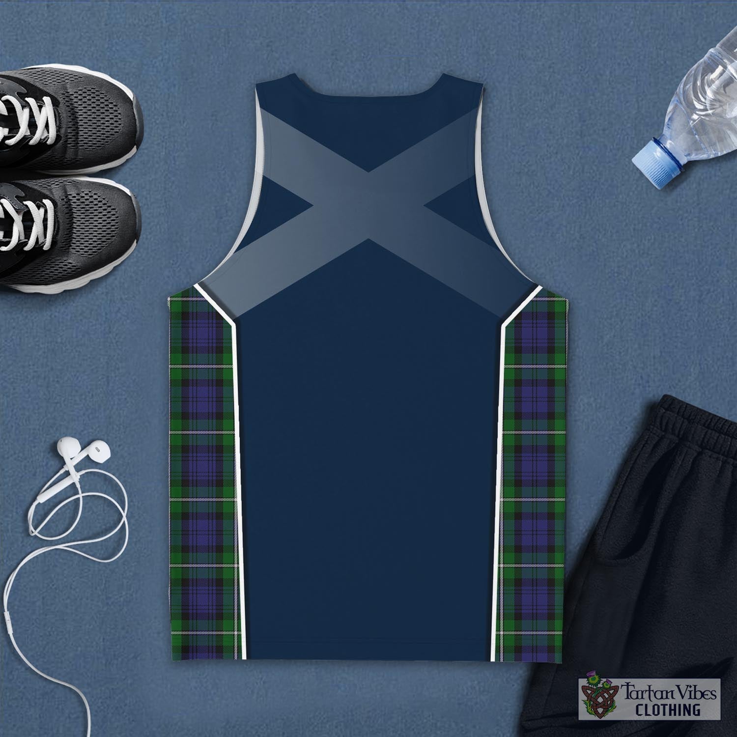 Tartan Vibes Clothing Forbes Tartan Men's Tanks Top with Family Crest and Scottish Thistle Vibes Sport Style