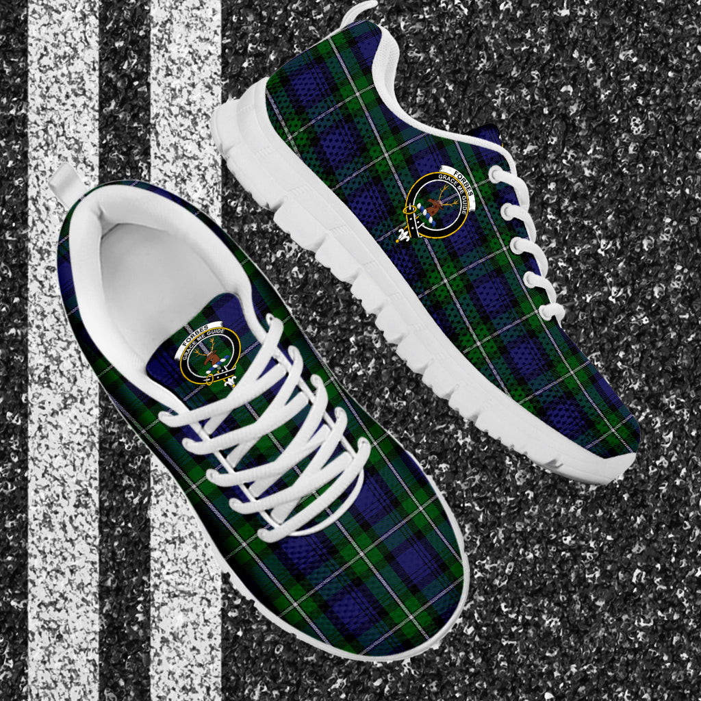 Forbes Tartan Sneakers with Family Crest - Tartan Vibes Clothing