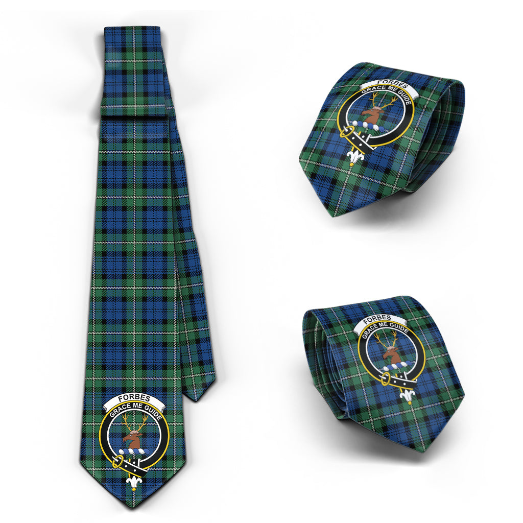 Forbes Ancient Tartan Classic Necktie with Family Crest Necktie One Size - Tartan Vibes Clothing