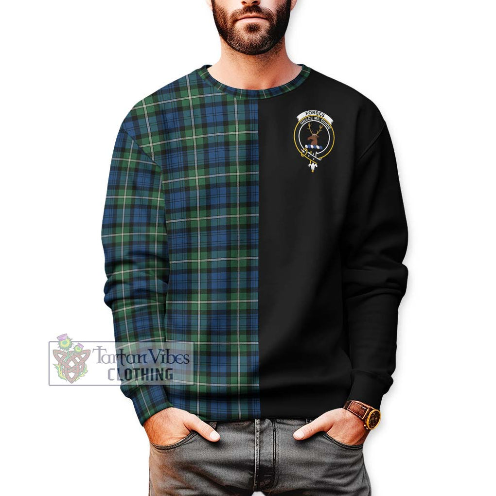 Forbes Ancient Tartan Sweatshirt with Family Crest and Half Of Me Style Unisex - Tartanvibesclothing Shop