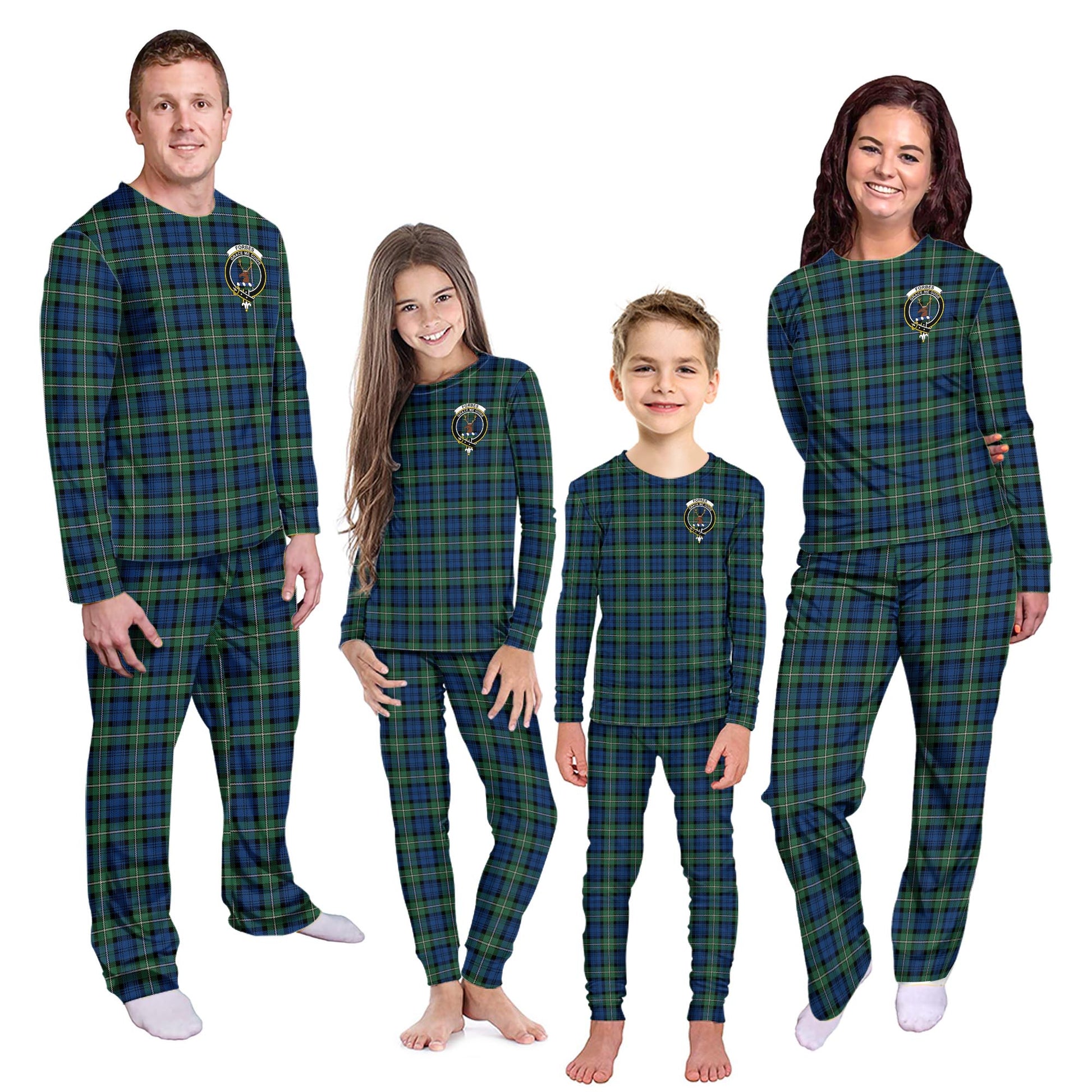 Forbes Ancient Tartan Pajamas Family Set with Family Crest Kid - Tartan Vibes Clothing