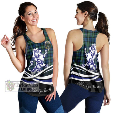 Forbes Ancient Tartan Women's Racerback Tanks with Alba Gu Brath Regal Lion Emblem