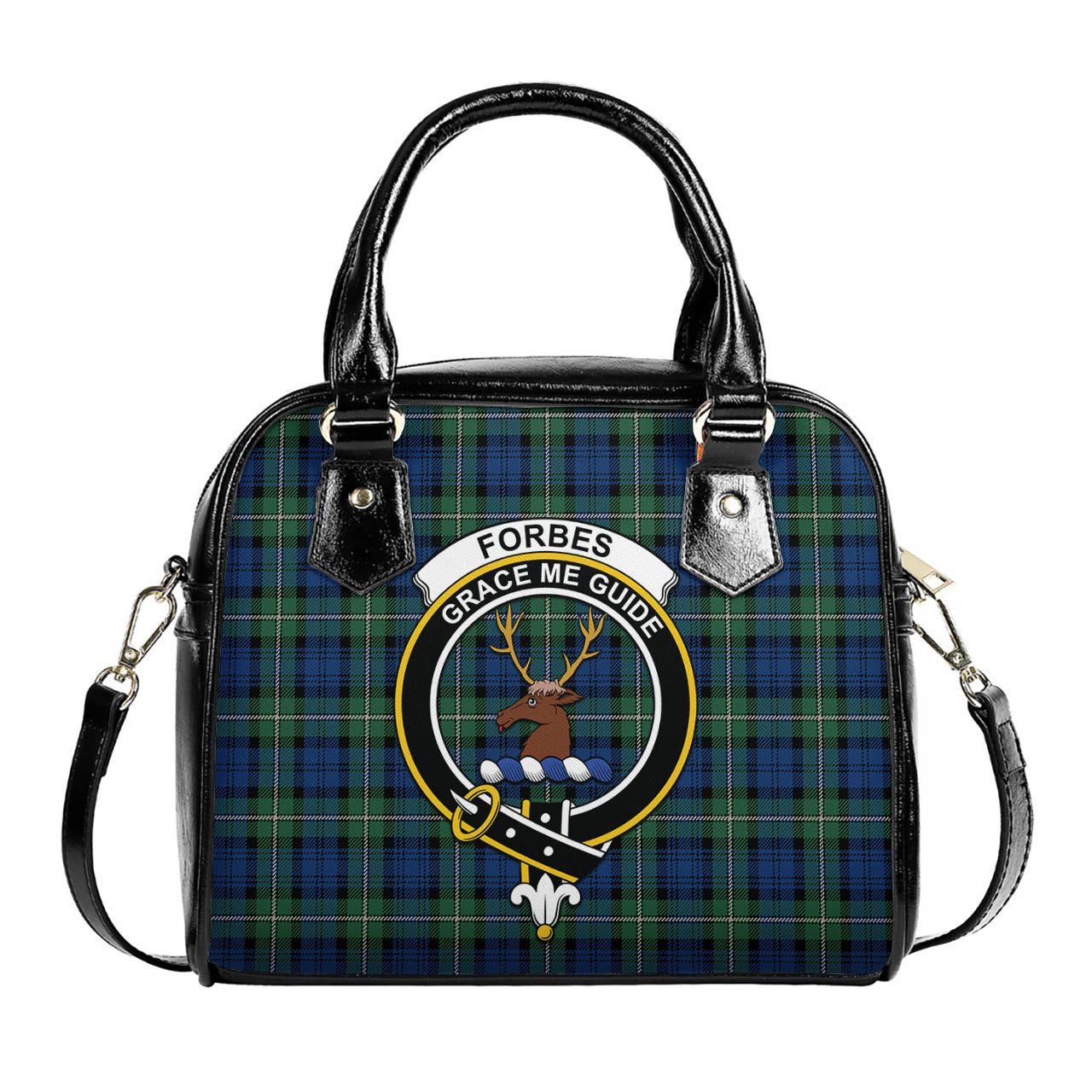 Forbes Ancient Tartan Shoulder Handbags with Family Crest One Size 6*25*22 cm - Tartanvibesclothing