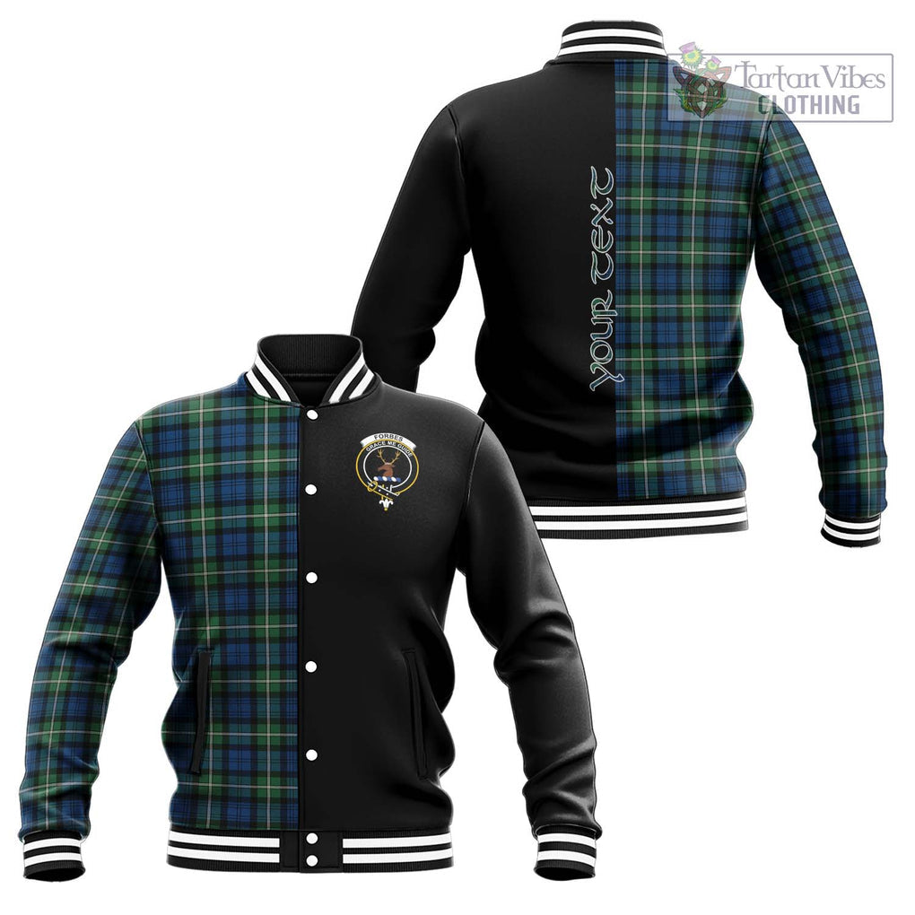 Forbes Ancient Tartan Baseball Jacket with Family Crest and Half Of Me Style Unisex - Tartanvibesclothing Shop