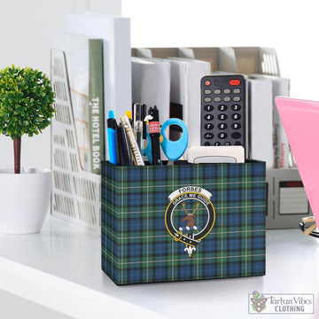 Forbes Ancient Tartan Pen Holder with Family Crest