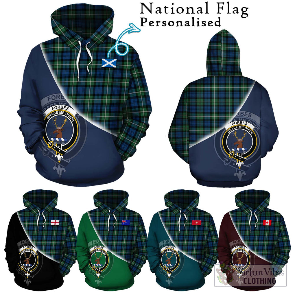 Forbes Ancient Tartan Hoodie with Personalised National Flag and Family Crest Half Style Zip Hoodie - Tartanvibesclothing Shop