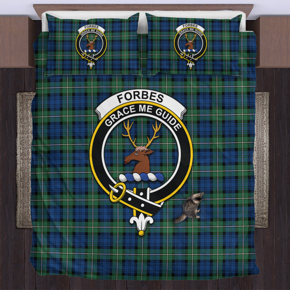 Forbes Ancient Tartan Bedding Set with Family Crest US Bedding Set - Tartan Vibes Clothing