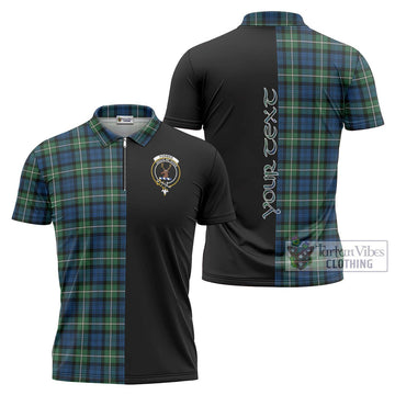 Forbes Ancient Tartan Zipper Polo Shirt with Family Crest and Half Of Me Style