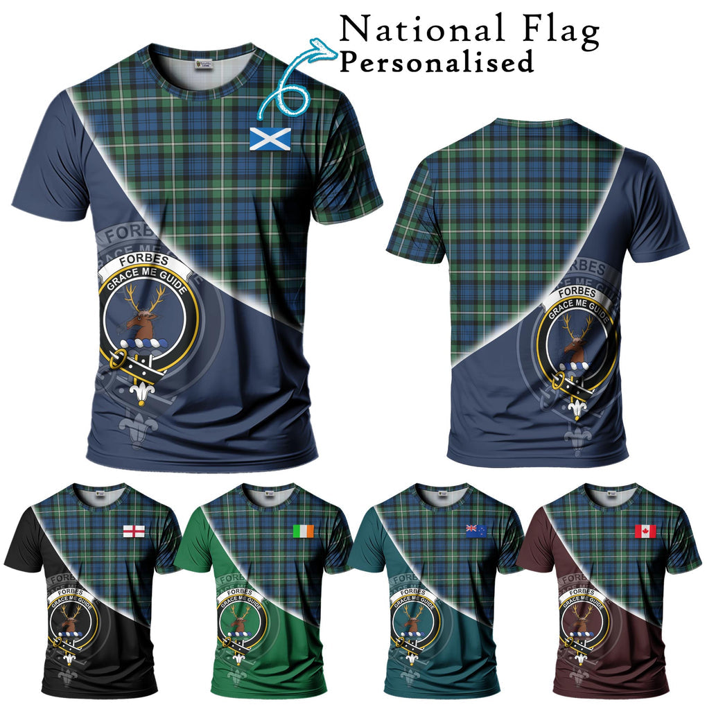 Forbes Ancient Tartan T-Shirt with Personalised National Flag and Family Crest Half Style Kid's Shirt - Tartanvibesclothing Shop