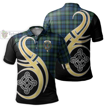 Forbes Ancient Tartan Polo Shirt with Family Crest and Celtic Symbol Style