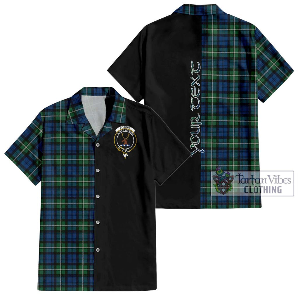 Forbes Ancient Tartan Short Sleeve Button Shirt with Family Crest and Half Of Me Style Kid - Tartanvibesclothing Shop