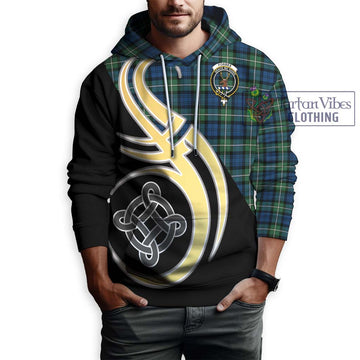 Forbes Ancient Tartan Hoodie with Family Crest and Celtic Symbol Style