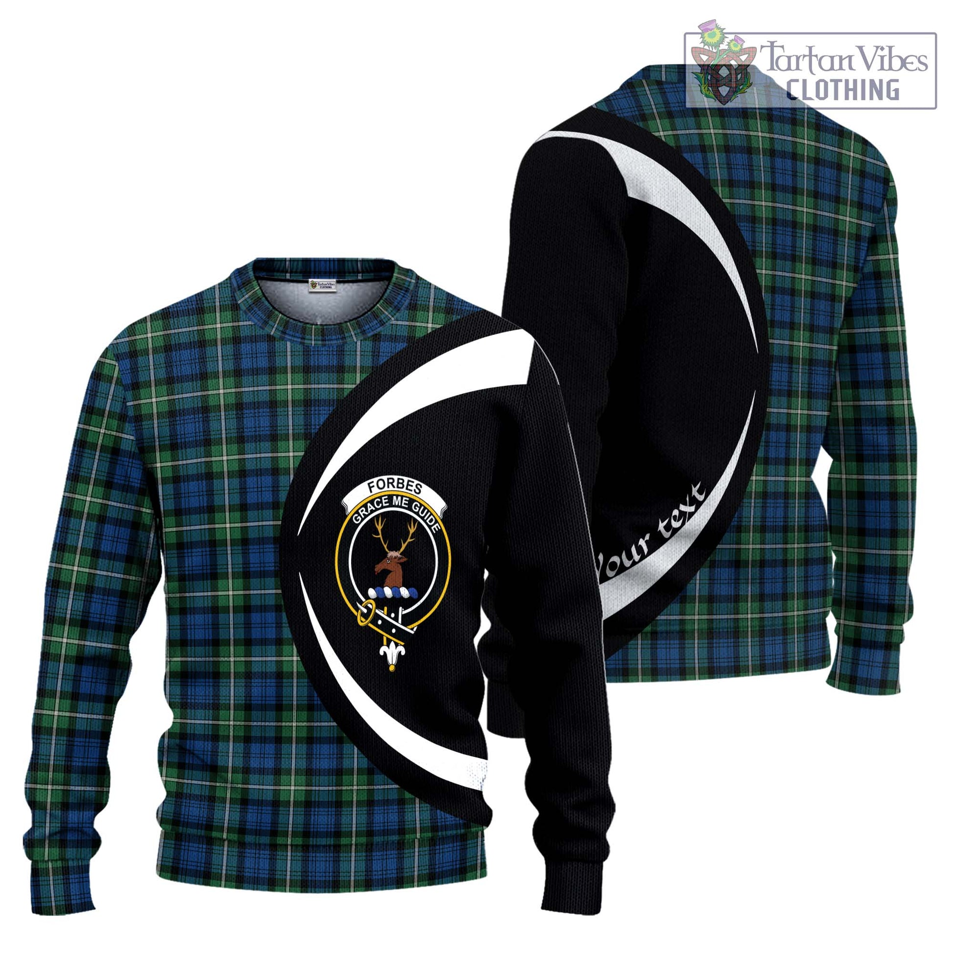 Forbes Ancient Tartan Ugly Sweater with Family Crest Circle Style Unisex - Tartan Vibes Clothing