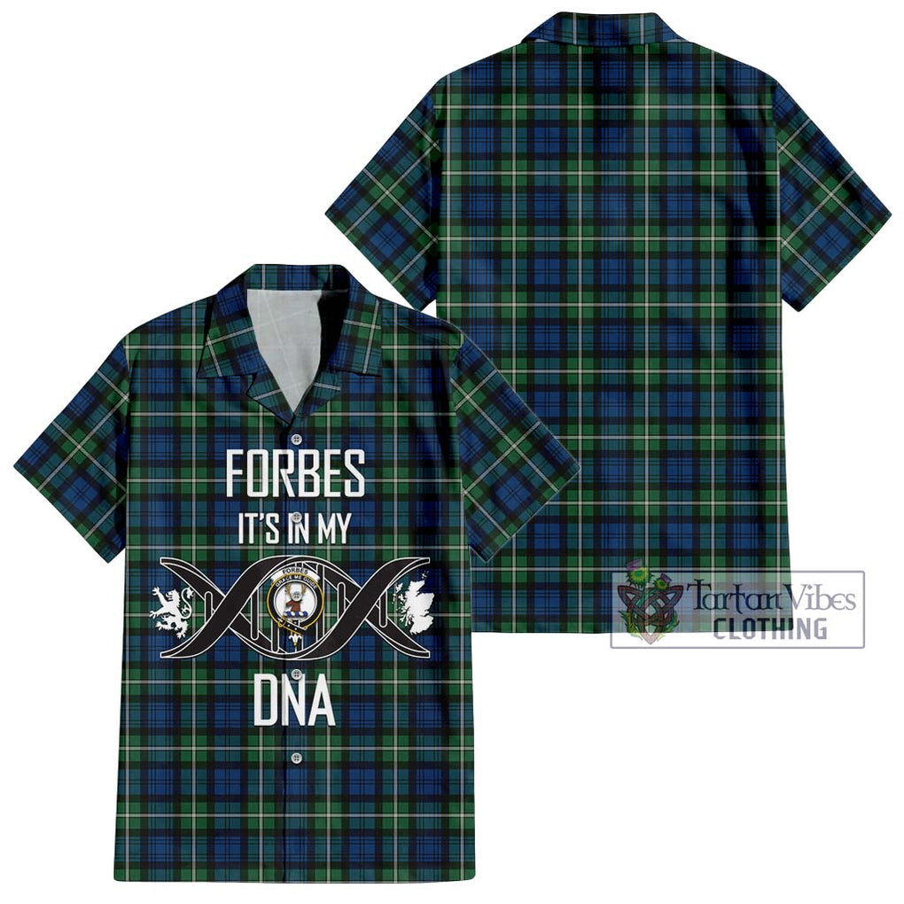 Forbes Ancient Tartan Short Sleeve Button Shirt with Family Crest DNA In Me Style Kid - Tartanvibesclothing Shop