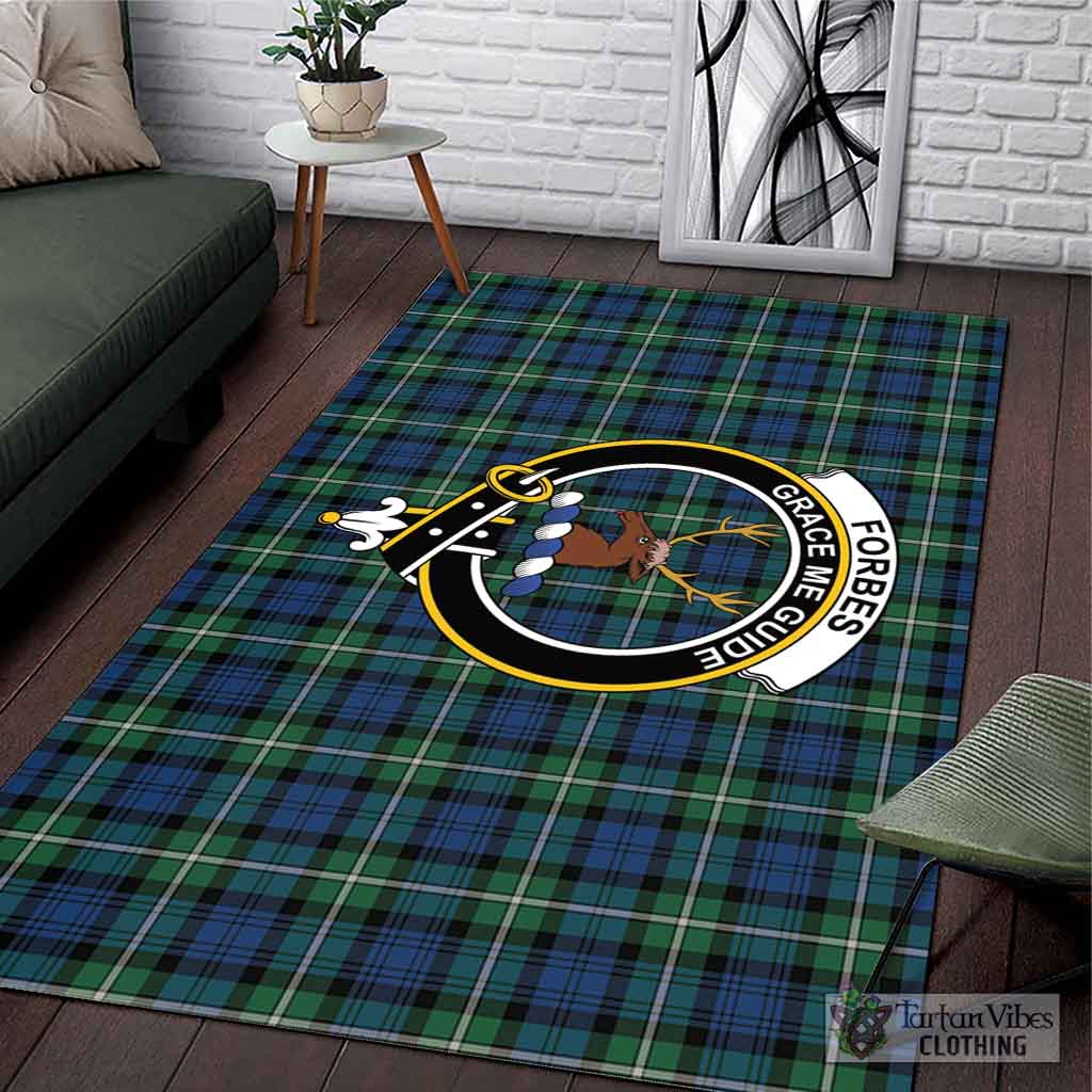 Tartan Vibes Clothing Forbes Ancient Tartan Area Rug with Family Crest