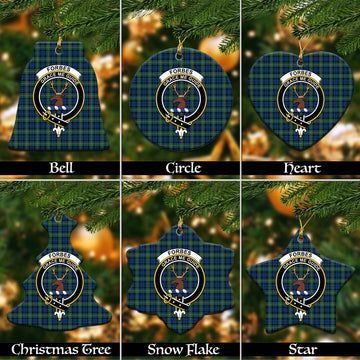 Forbes Ancient Tartan Christmas Ceramic Ornaments with Family Crest