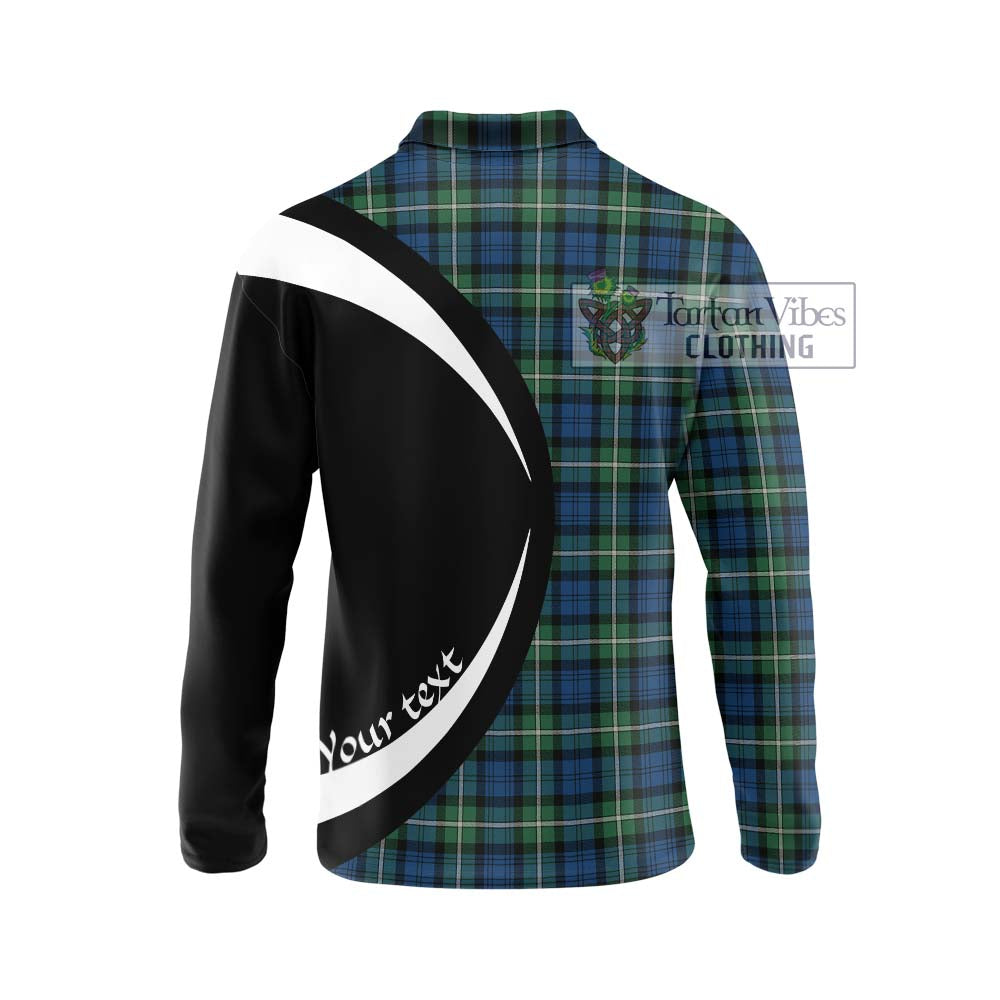 Forbes Ancient Tartan Long Sleeve Polo Shirt with Family Crest Circle Style - Tartan Vibes Clothing