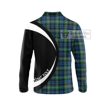 Forbes Ancient Tartan Long Sleeve Polo Shirt with Family Crest Circle Style