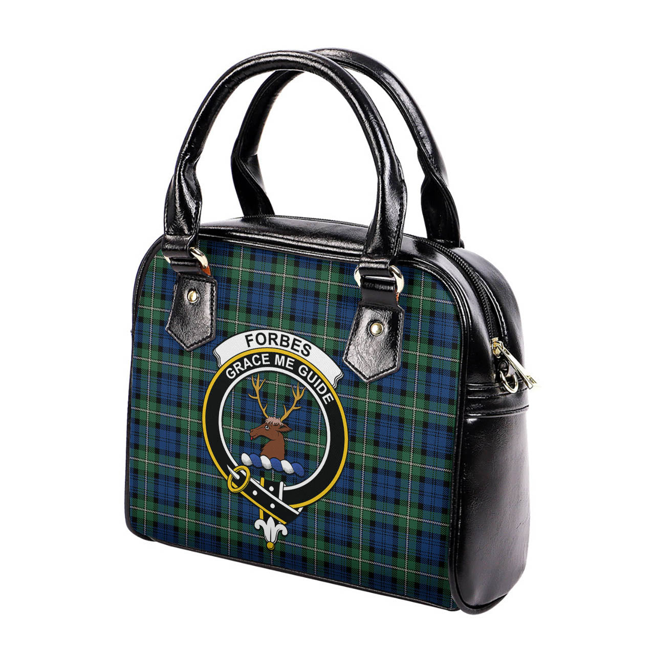 Forbes Ancient Tartan Shoulder Handbags with Family Crest - Tartanvibesclothing