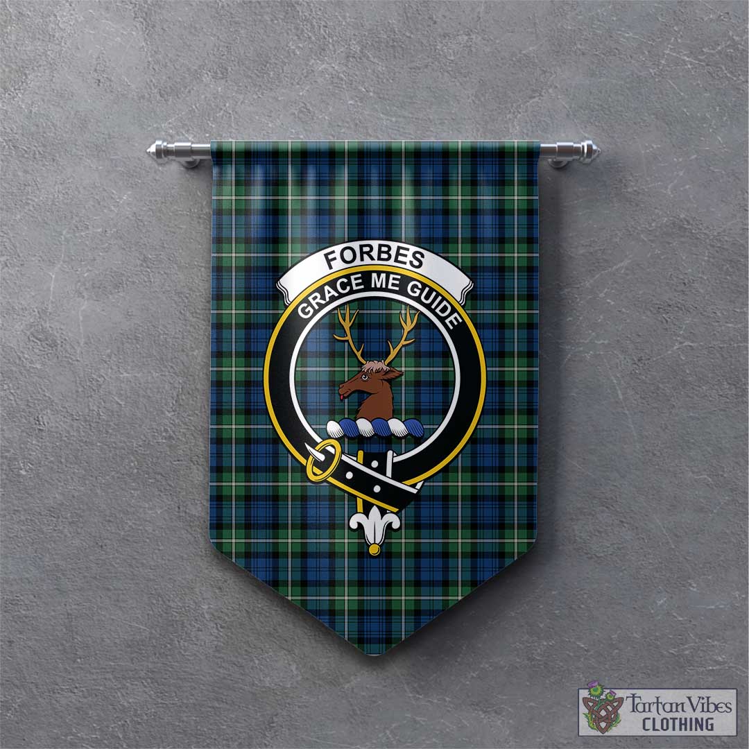 Tartan Vibes Clothing Forbes Ancient Tartan Gonfalon, Tartan Banner with Family Crest