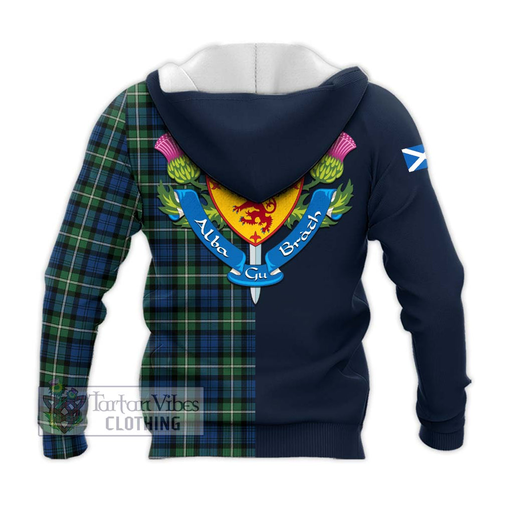 Tartan Vibes Clothing Forbes Ancient Tartan Knitted Hoodie with Scottish Lion Royal Arm Half Style