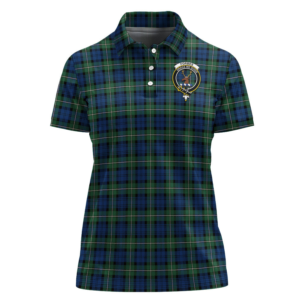 Forbes Ancient Tartan Polo Shirt with Family Crest For Women - Tartan Vibes Clothing