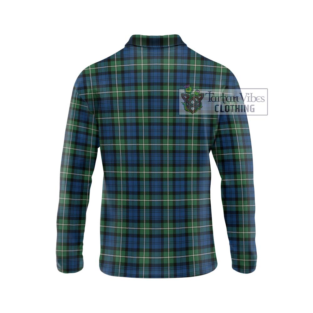 Forbes Ancient Tartan Long Sleeve Polo Shirt with Family Crest DNA In Me Style - Tartanvibesclothing Shop