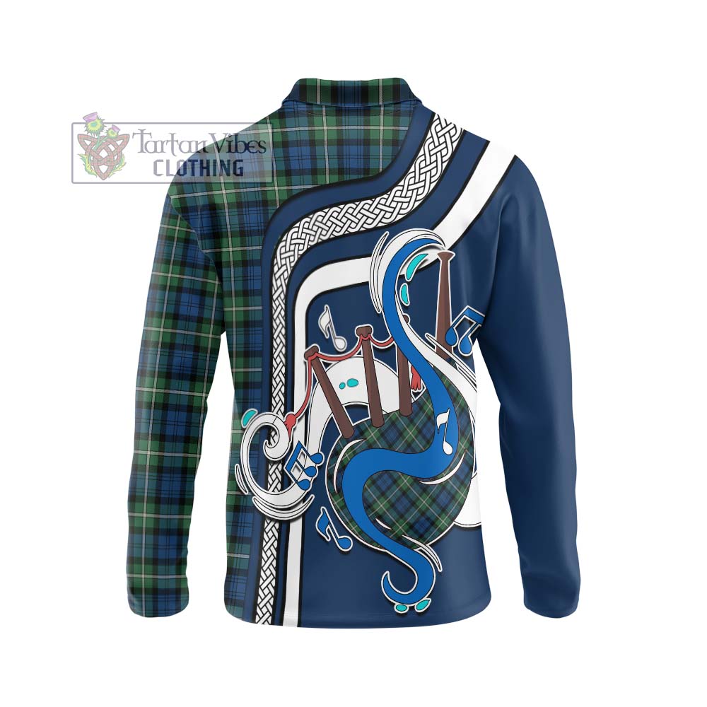 Tartan Vibes Clothing Forbes Ancient Tartan Long Sleeve Polo Shirt with Epic Bagpipe Style