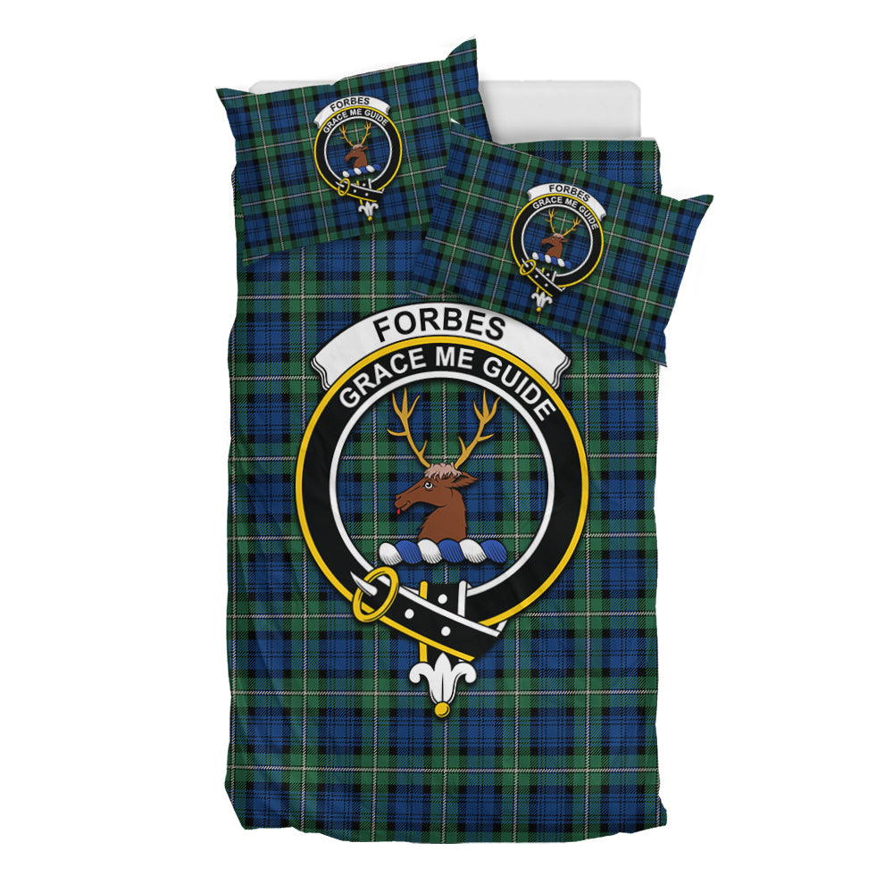 Forbes Ancient Tartan Bedding Set with Family Crest - Tartan Vibes Clothing