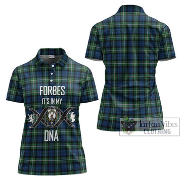 Forbes Ancient Tartan Women's Polo Shirt with Family Crest DNA In Me Style