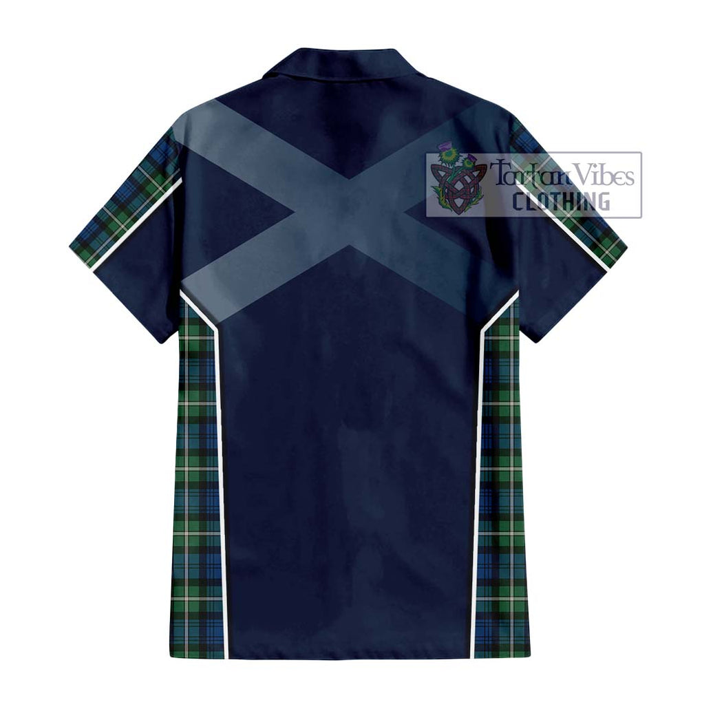 Forbes Ancient Tartan Short Sleeve Button Shirt with Family Crest and Lion Rampant Vibes Sport Style - Tartan Vibes Clothing