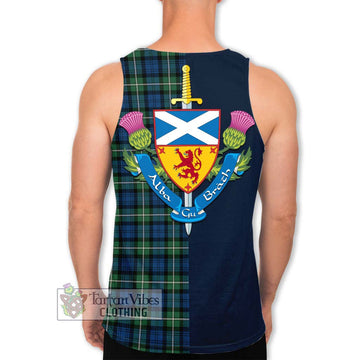 Forbes Ancient Tartan Men's Tank Top Alba with Scottish Lion Royal Arm Half Style