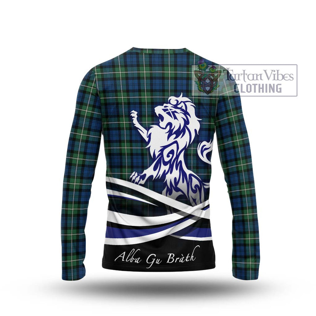 Forbes Ancient Tartan Long Sleeve T-Shirt with Alba Gu Brath Regal Lion Emblem - Tartanvibesclothing Shop