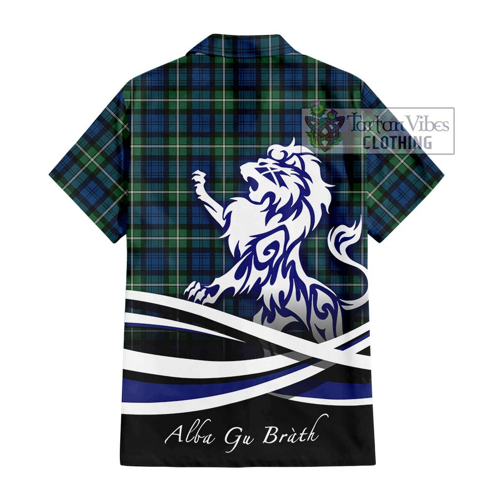 Forbes Ancient Tartan Short Sleeve Button Shirt with Alba Gu Brath Regal Lion Emblem - Tartanvibesclothing Shop