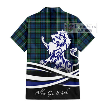 Forbes Ancient Tartan Short Sleeve Button Shirt with Alba Gu Brath Regal Lion Emblem