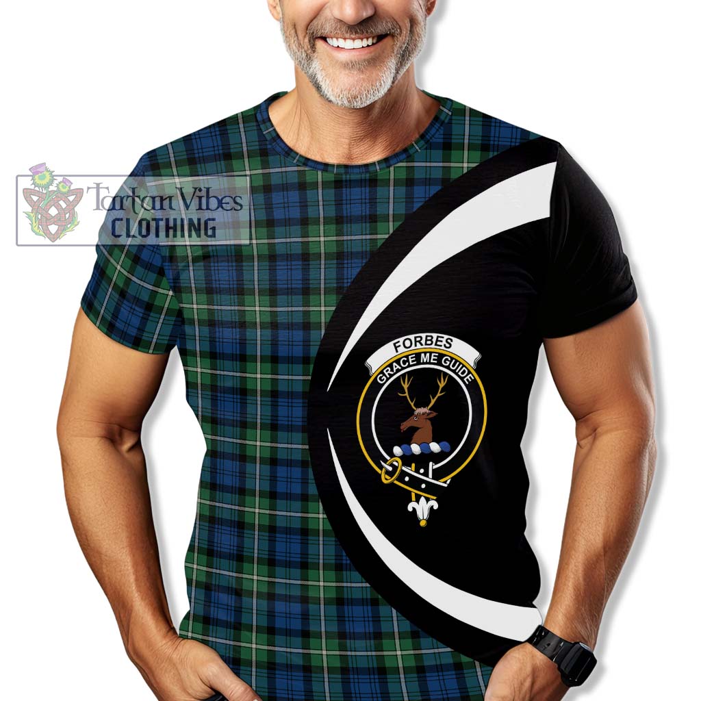 Tartan Vibes Clothing Forbes Ancient Tartan T-Shirt with Family Crest Circle Style