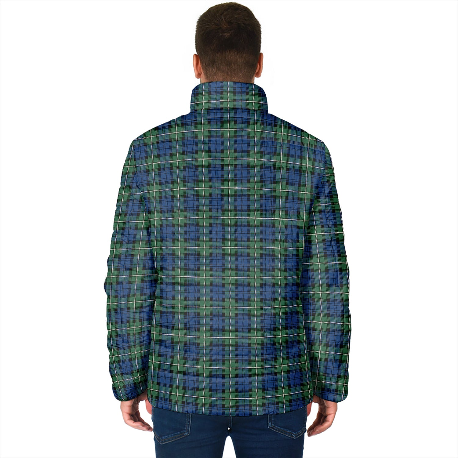 Forbes Ancient Tartan Padded Jacket with Family Crest - Tartan Vibes Clothing