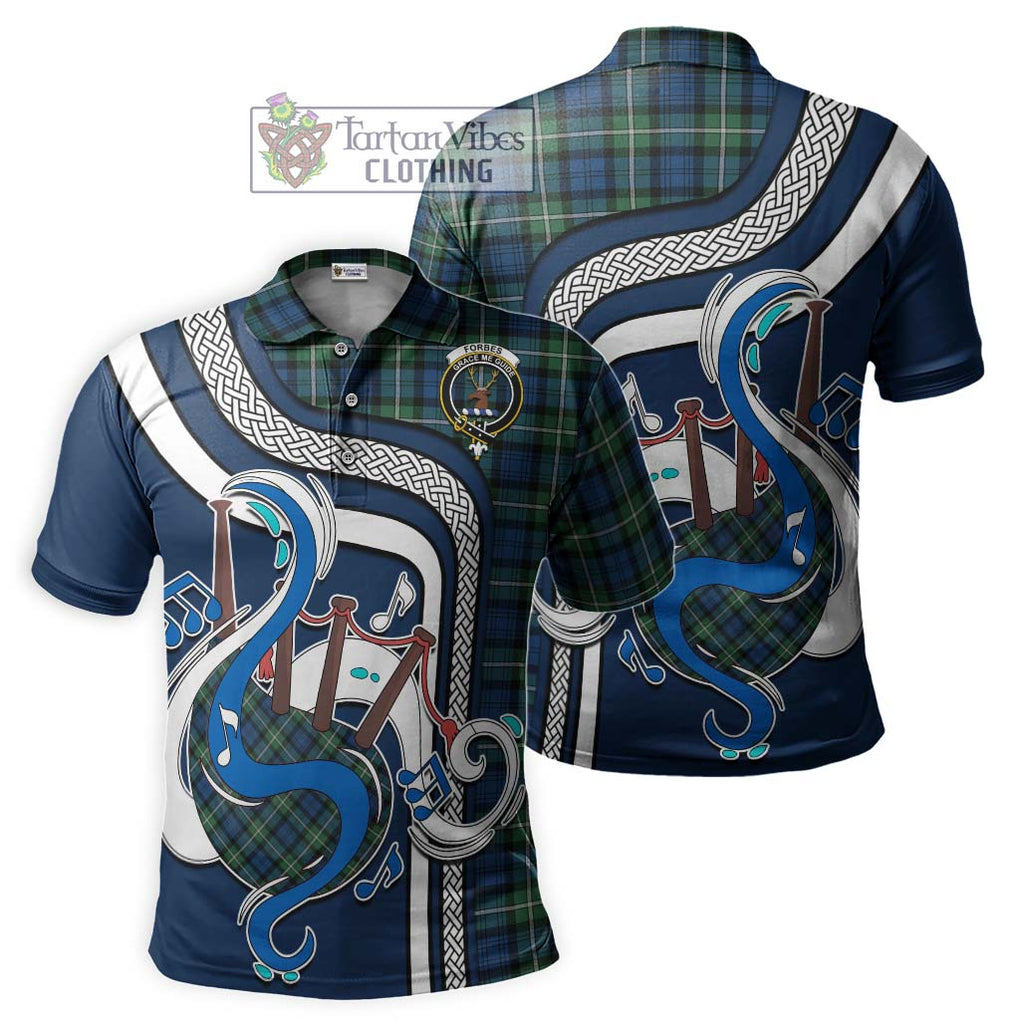 Tartan Vibes Clothing Forbes Ancient Tartan Polo Shirt with Epic Bagpipe Style